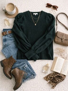 Madewell Women’s Deep Green Crewneck Sweater